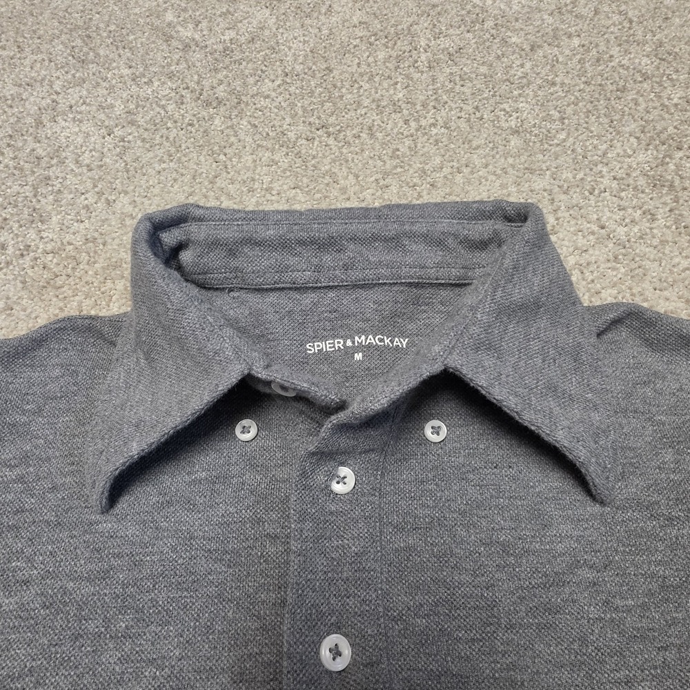 Spier & Mackay Polo Shirt Lot of 2 Men's Medium Gray Mauve 100% Cotton Short Fit - Picture 3 of 10